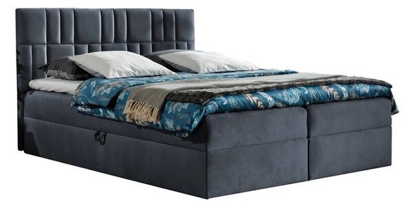 Modne łóżko kontynentalne z możliwością wyboru tkaniny i wysokim wezgłowiem - BEST 3 / Riviera 96