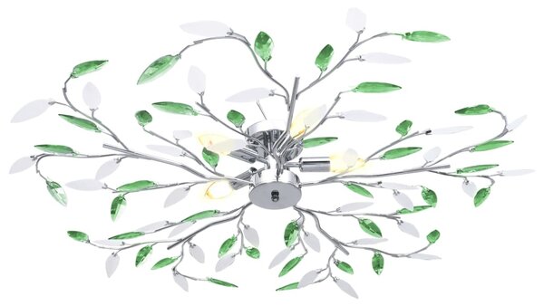 Lampa sufitowa, listki z kryształków akrylowych, 5 żarówek E14