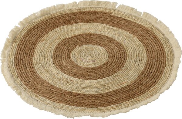 Naturalny okrągły dywan VELOR DUO ⌀ 70 cm, beżowy/brązowy