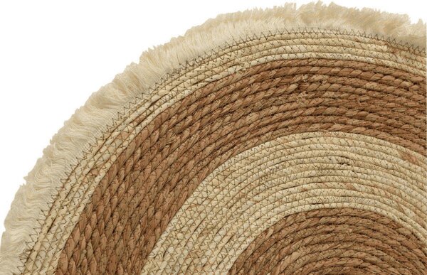 Naturalny okrągły dywan VELOR DUO ⌀ 70 cm, beżowy/brązowy