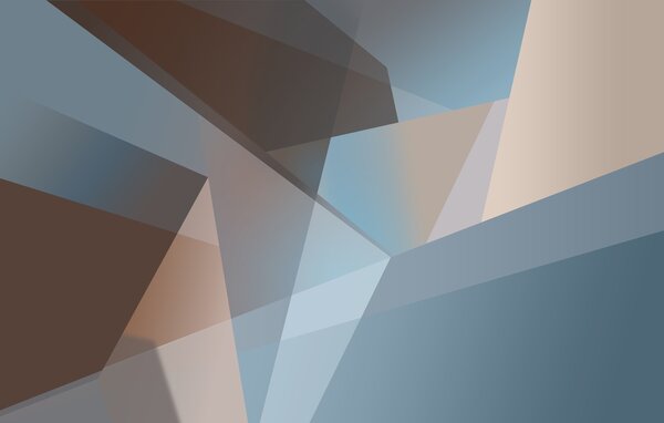 Fototapety abstrakcyjna geometria w odcieniach niebieskiego i brązowego, Fototapety Abstrakcja, w05064 : Uwalls.pl