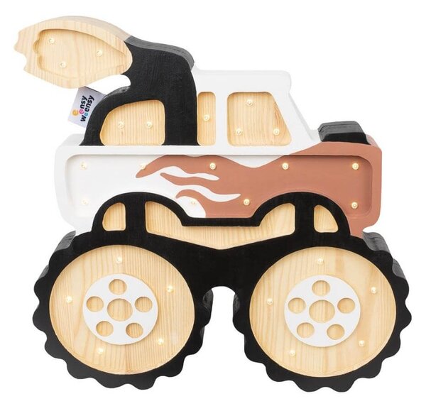 Dziecięca lampka dekoracyjna Monster Truck z drewna