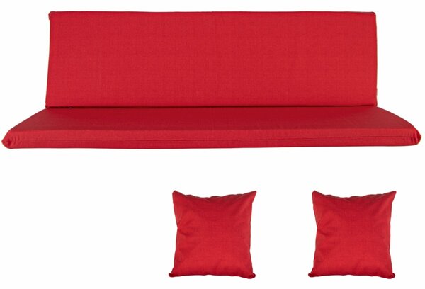 Poduszki na Huśtawkę Ogrodową RAVENNA 180cm + Jaśki Czerwone
