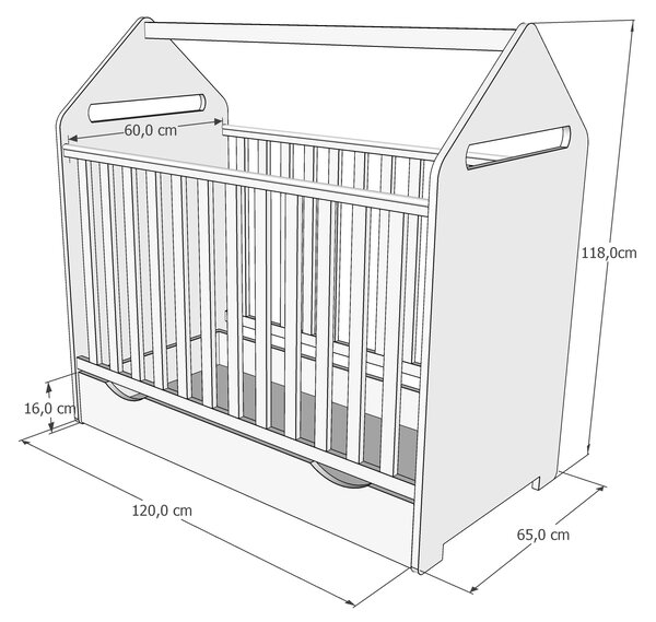 Łóżeczko-Tapczanik HOUSE BABY