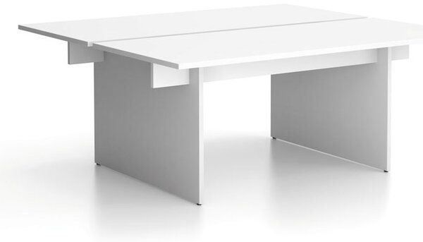 Biurko DOUBLE SOLID, 180x165 cm, biały