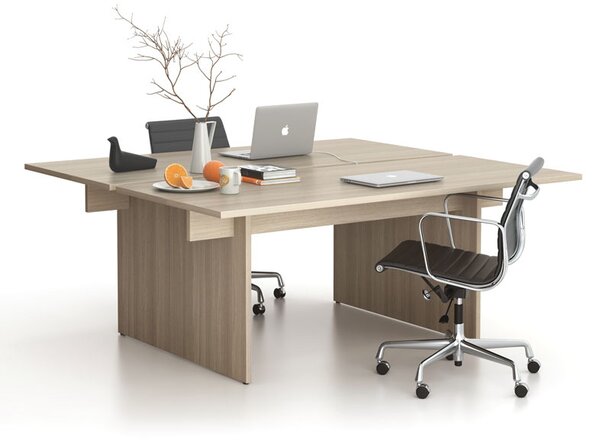 Biurko DOUBLE SOLID, 180x165 cm, dąb naturalny