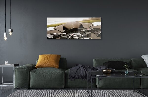 Obraz na szkle Motocykl droga niebo góry