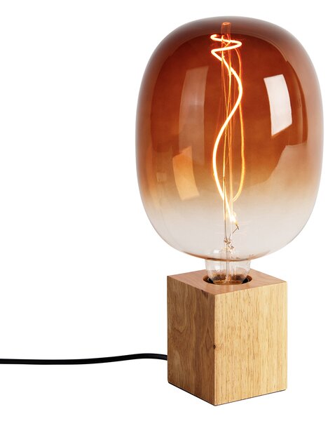 Wiejska lampa stołowa z naturalnego drewna, w tym LED G170 - Bloc Oswietlenie wewnetrzne