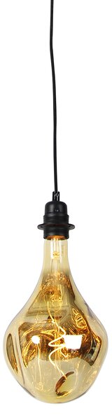 Lampa wisząca czarna z możliwością ściemniania, w tym lustro LED ze złotym ściemnianiem - Cava Luxe Oswietlenie wewnetrzne