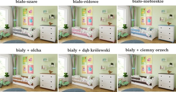 Białe łóżko dla dziewczynki KAJA | rozmiary i kolory