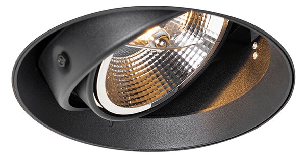 Moderne inbouwReflektorek / Spot / Spotow zwart GU10 AR111 rond trimless - Oneon Oswietlenie wewnetrzne