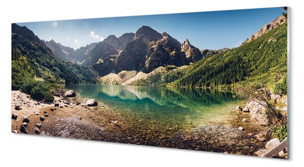 Panel szklany do Kuchni Szczyty Gór nad Lustrem Wody