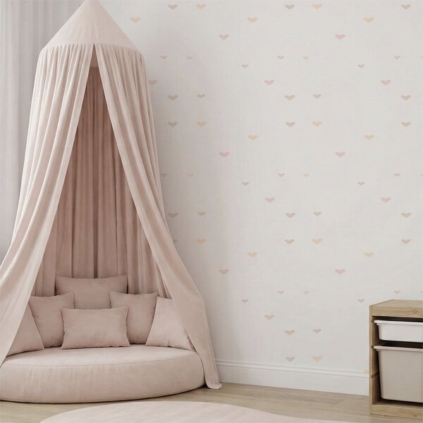 Tapety Rozrzucone pastelowe serca na jasnym tle, Unikalne tapety, a01110 : Uwalls.pl