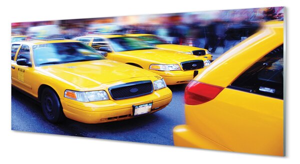 Obraz na szkle Żółta taxi miasto