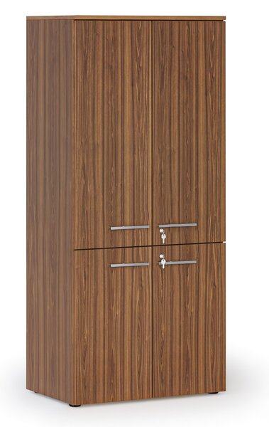 Szafa biurowa pół-drzwi PRIMO WOOD, 800 x 500 x 1781 mm, orzech