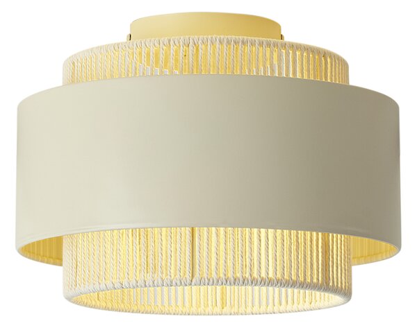 Nowoczesna lampa sufitowa beżowa z liną - Kora