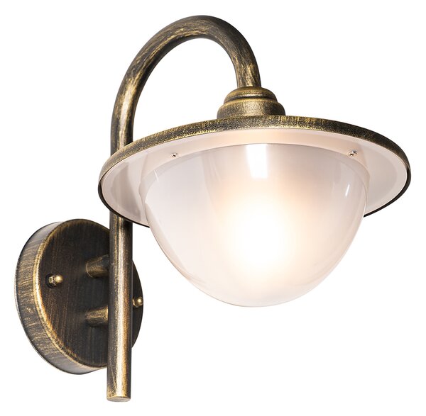 Klasyczna lampa ścienna zewnętrzna antyczne złoto IP44 - Bruges