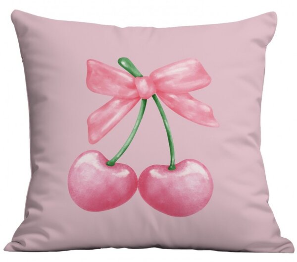 Poszewka na poduszkę CHERRIES 45x45 cm, różowa