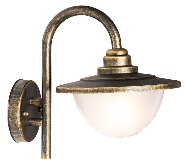 Klasyczna lampa ścienna zewnętrzna antyczne złoto IP44 - Bruges