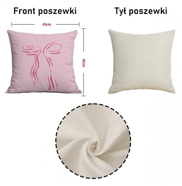 Poszewka na poduszkę PINKARA 45x45 cm, różowa
