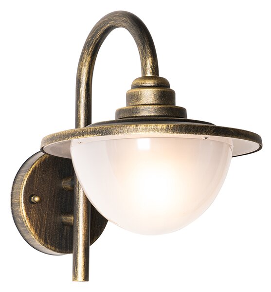Klasyczna lampa ścienna zewnętrzna antyczne złoto IP44 - Bruges