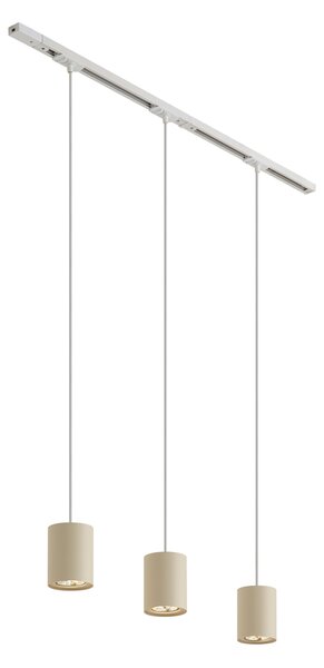 Nowoczesny system szynowy z 3 lampami wiszącymi biały z beżowym 1-fazowy - Iconic Holt