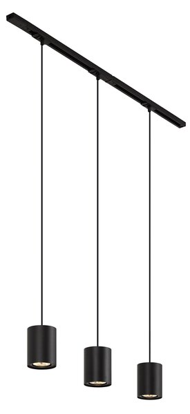 Nowoczesny system szynowy z 3 lampami wiszącymi czarny 1-fazowy - Iconic Holt