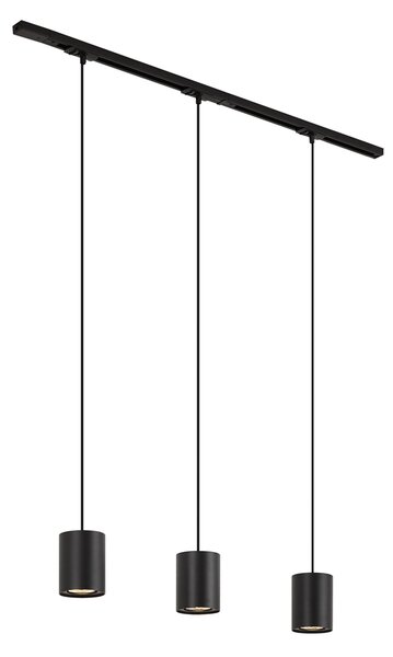Nowoczesny system szynowy z 3 lampami wiszącymi czarny 1-fazowy - Iconic Holt