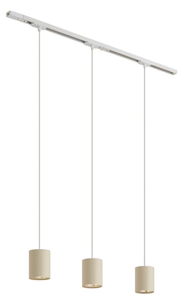 Nowoczesny system szynowy z 3 lampami wiszącymi biały z beżowym 1-fazowy - Iconic Holt