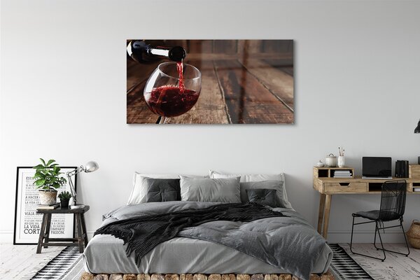 Obraz na szkle Deski wino kieliszek