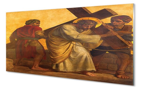 Obraz na szkle Jezus krzyż ludzie