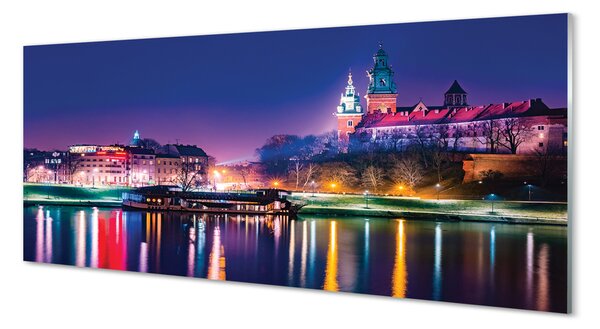 Obraz na szkle Kraków Miasto noc rzeka