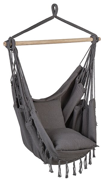 Fotel wiszący krzesło brazylijskie w stylu boho huśtawka szary Bonea Beliani