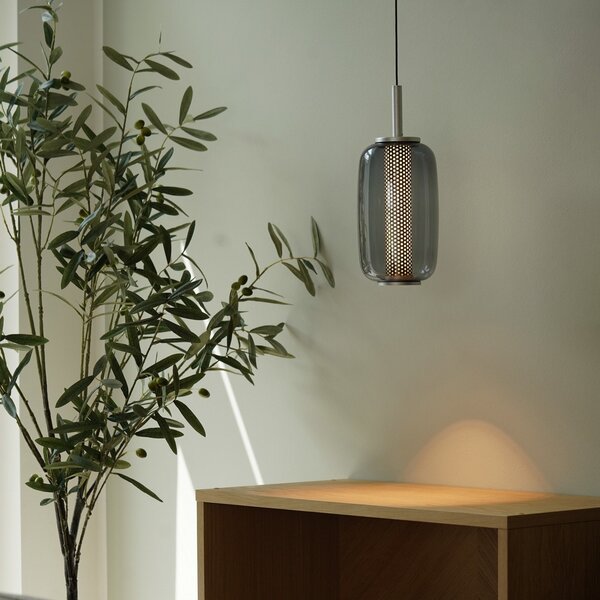 Lampa Wisząca ANTIDARK, Midnight, ściemnialny, szary, salon, szkło, design