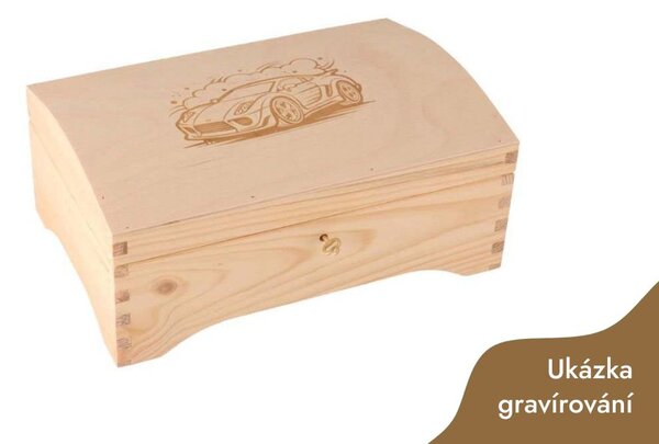ČistéDřevo Kufer drewniany XII na kluczyk