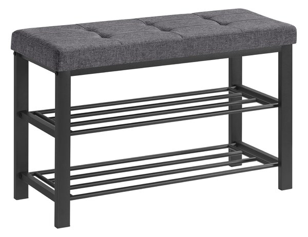 Szafka na buty z ławką i szarym siedziskiem MOBRIX 81x49 cm, czarna