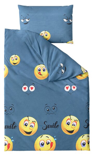 Pościel z mikrofibry GŁODNY EMOTIKON szare Rozmiar pościeli: 70 x 90 cm | 140 x 220 cm