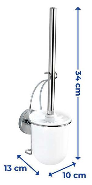 Pojemnik na szczotkę MILAZZO + szczotka WC,Vacuum-Loc - stal chromowana, WENKO