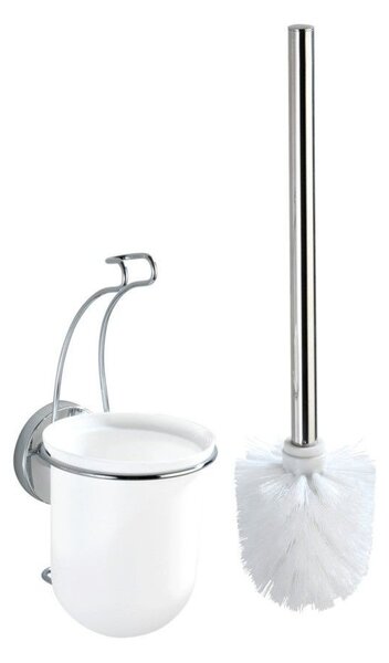 Pojemnik na szczotkę MILAZZO + szczotka WC,Vacuum-Loc - stal chromowana, WENKO