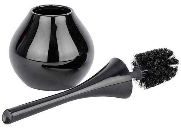 Pojemnik na szczotkę FLAKON BLACK + szczotka WC, WENKO