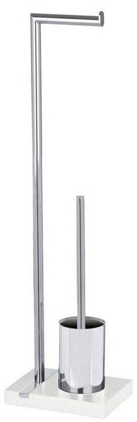Stojak na papier toaletowy i szczotkę do WC, NOBLE WHITE - 2 w 1, WENKO