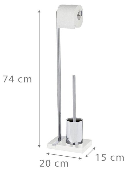 Stojak na papier toaletowy i szczotkę do WC, NOBLE WHITE - 2 w 1, WENKO