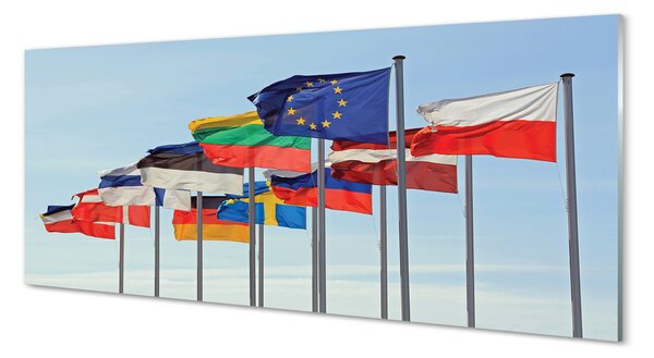 Obraz na szkle Dużo flag