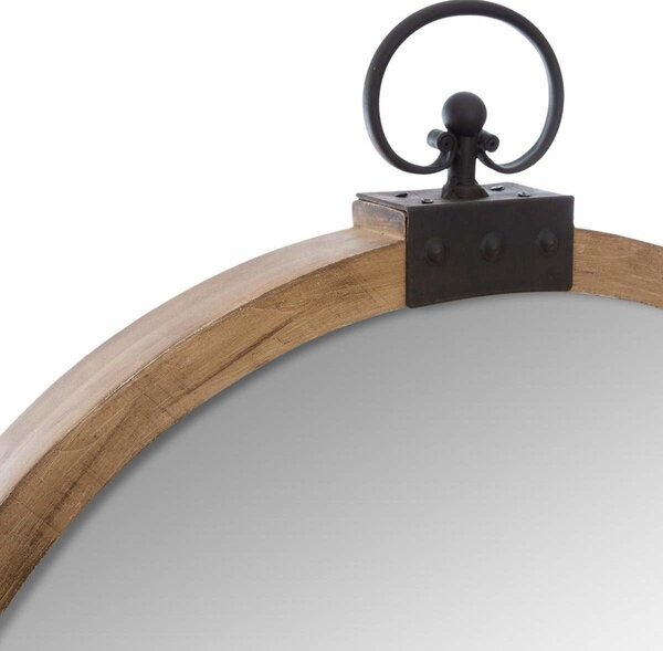 Lustro ścienne, okrągłe, dekoracyjne w oprawie MDF, Ø 74 cm