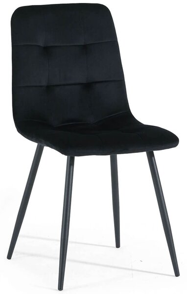 EMWOmeble Krzesło tapicerowane czarne ZOFIA (DC-6401) czarny welur