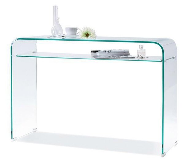 Designerska szklana konsola nowoczesne biurko z półką do biura cristal