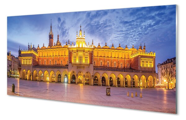 Obraz na szkle Kraków Sukiennice zachód słońca
