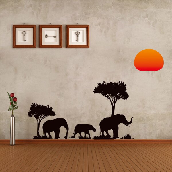 Naklejka na ścianę "Słonie afrykańskie" 37x89 cm