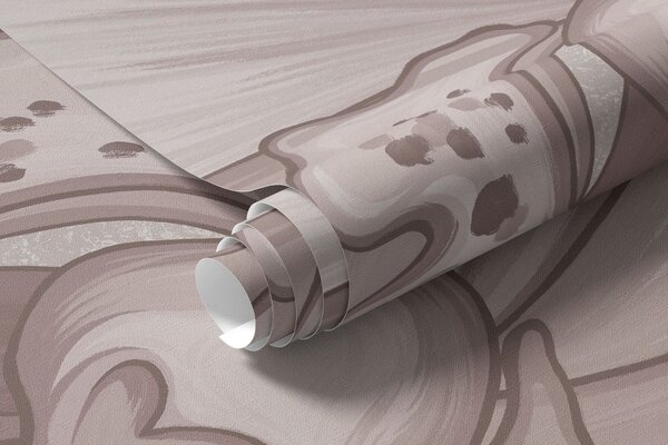 Fototapety Ilustracja przedstawiająca jasne orchidee z liśćmi na beżowym tle, Fototapety Kwiaty, w05117 : Uwalls.pl