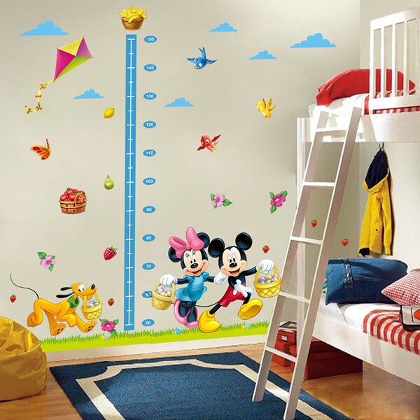 Naklejka na ścianę "Miarka dziecięca - Mickey i Minnie 2" 170x100 cm